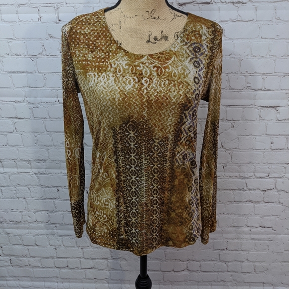 Chico's Long Sleeve Shirt 1/ Medium - Picture 1 of 7